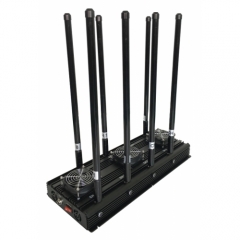 8 Antennas High Power Cellular Jammer,WiFi UHF/VHF Jammer, Output Power 150Watt Jam up to 150m