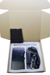 4 W Portable 8 antennas 4G Wimax 3G Lojack GPS Wifi Signal Blocker Jammer