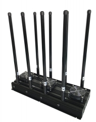 8 Antennas High Power Cellular Jammer,WiFi UHF/VHF Jammer, Output Power 150Watt Jam up to 150m