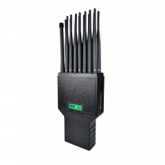 New Hidden Antennas Portable 16 Antennas Portable Cell Phone Signal Jammer Blocking 4G Wi-Fi(2.4G, 5G) GPS Lojack UHF VHF RC 315 433 868 Signal(EU&AU version)