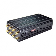 Plus 8 Antennas Portable 3G 4G GPS WiFi Lojack Cell Phone Jammer Bigger Heatsink And higher gain Antennas