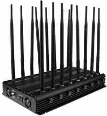 Universal 16 Antennas Adjustable High Power 3G 4G Phone Jammer &WiFi UHF VHF GPS Lojack All Bands Signal Jammer