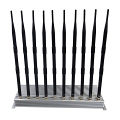 The latest low price & good quality 10 Antennas Mobile Phone Jammer for GSM 3G 4GLTE Signal block Wi-Fi 2.4G UHF/VHF walkie-talkie signal Jammer