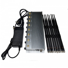 New Powerful Adjustable 50W 8 Antennas cellphone WIFI signal Jammer indoor using up to 80m