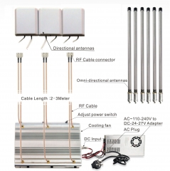 70W Indoor High Power Wi-Fi Jammer /High Power Mobile Phone Jammer for 2G/3G/4G Up to 80 m