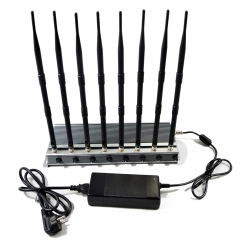 New Powerful Adjustable 50W 8 Antennas cellphone WIFI signal Jammer indoor using up to 80m