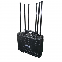 Portable Built-in Battery High-Power Drone Signal Jammer/UAV Blocker,Output 75W Jamming Up to 300m