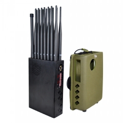 The Latest Handheld 16 Bands Cell Phone Signal Jammer With Nylon Cover,Blocking 2G 3G 4G Wi-Fi5G RF Signal Jammer,16Watt Jamming up to25m